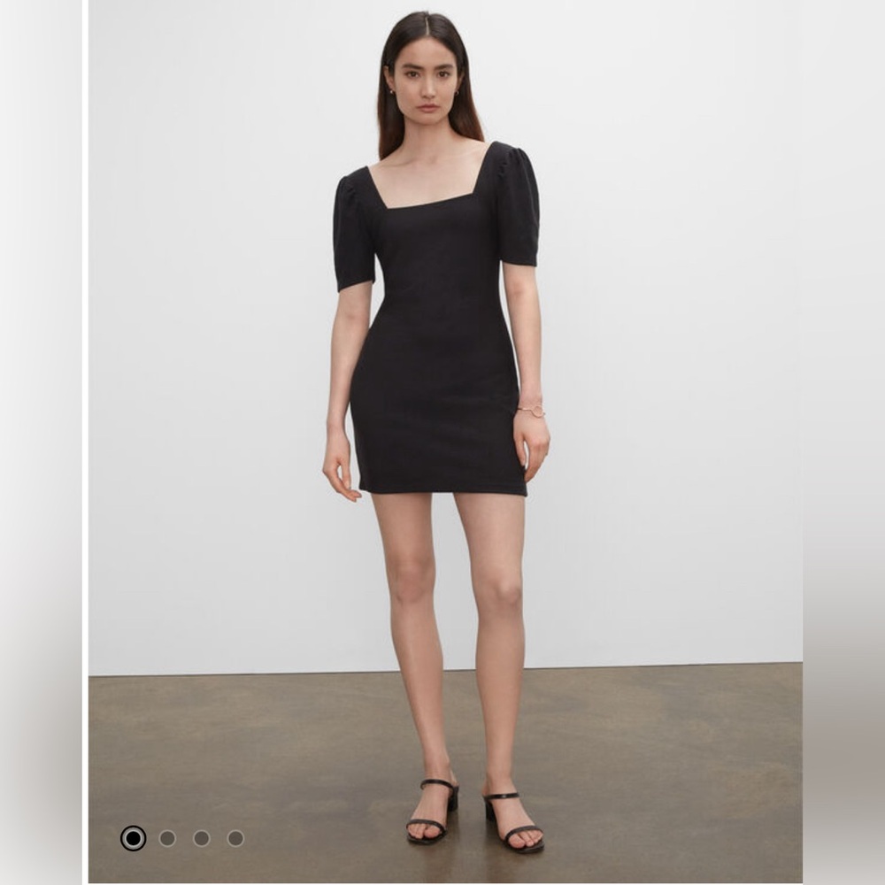 Club Monaco Black Puff Sleeve Mini Dress (XS/TP)